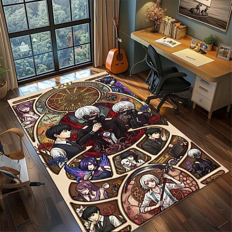 Large Area Floor Mat Rug "Tokyo Ghoul" Non Slip Washable Carpet Bedroom Gamer Room Decor—kwq100