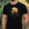 T-Shirt Men Bear In Moonlight Motif Cotton Size XS To 5XL