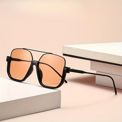 Occhiali da sole da donna rettangolari vintage alla moda Montatura elegante in PC con cerniere in metallo Accessorio casual streetwear