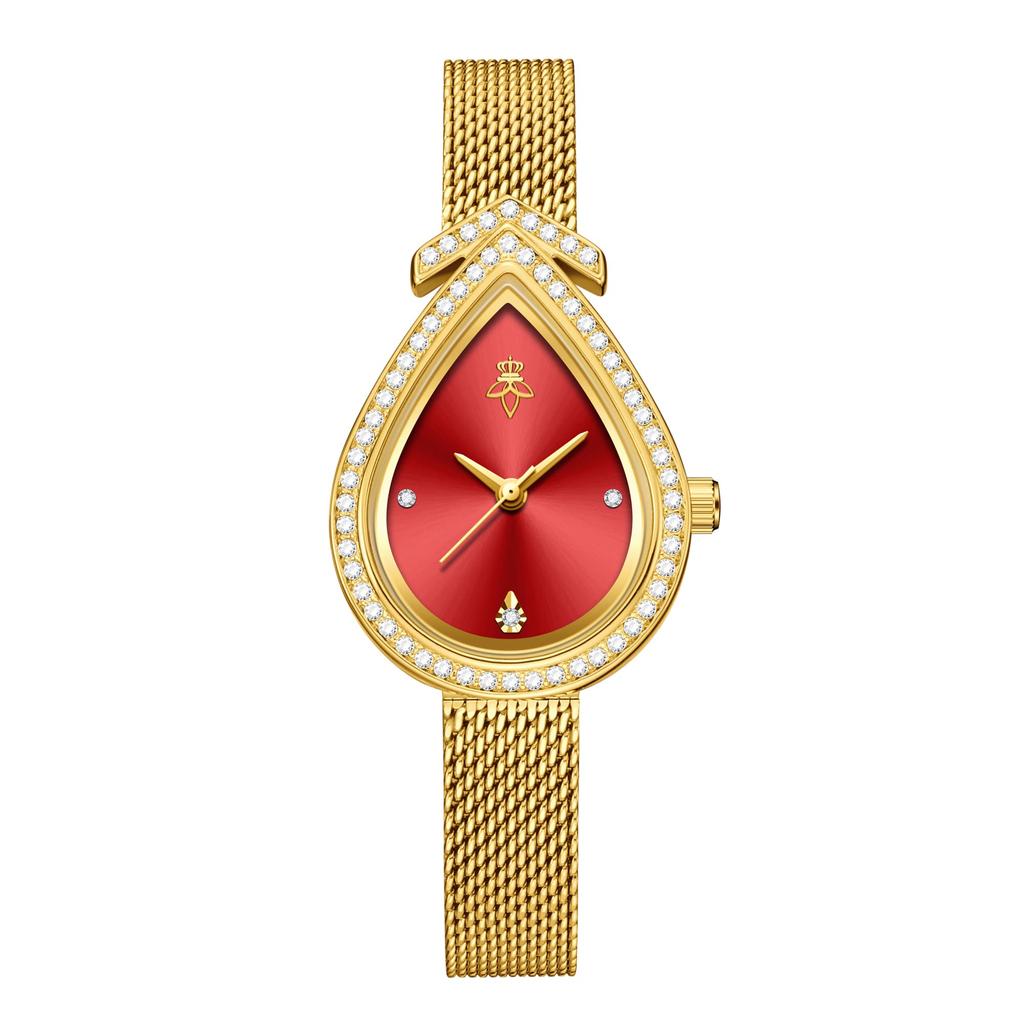 YaLaLuSi Brand Retro Women's Quartz Watch Design Gold Rhinestone Decoration Watch Temperament Elegant Ladies Gift