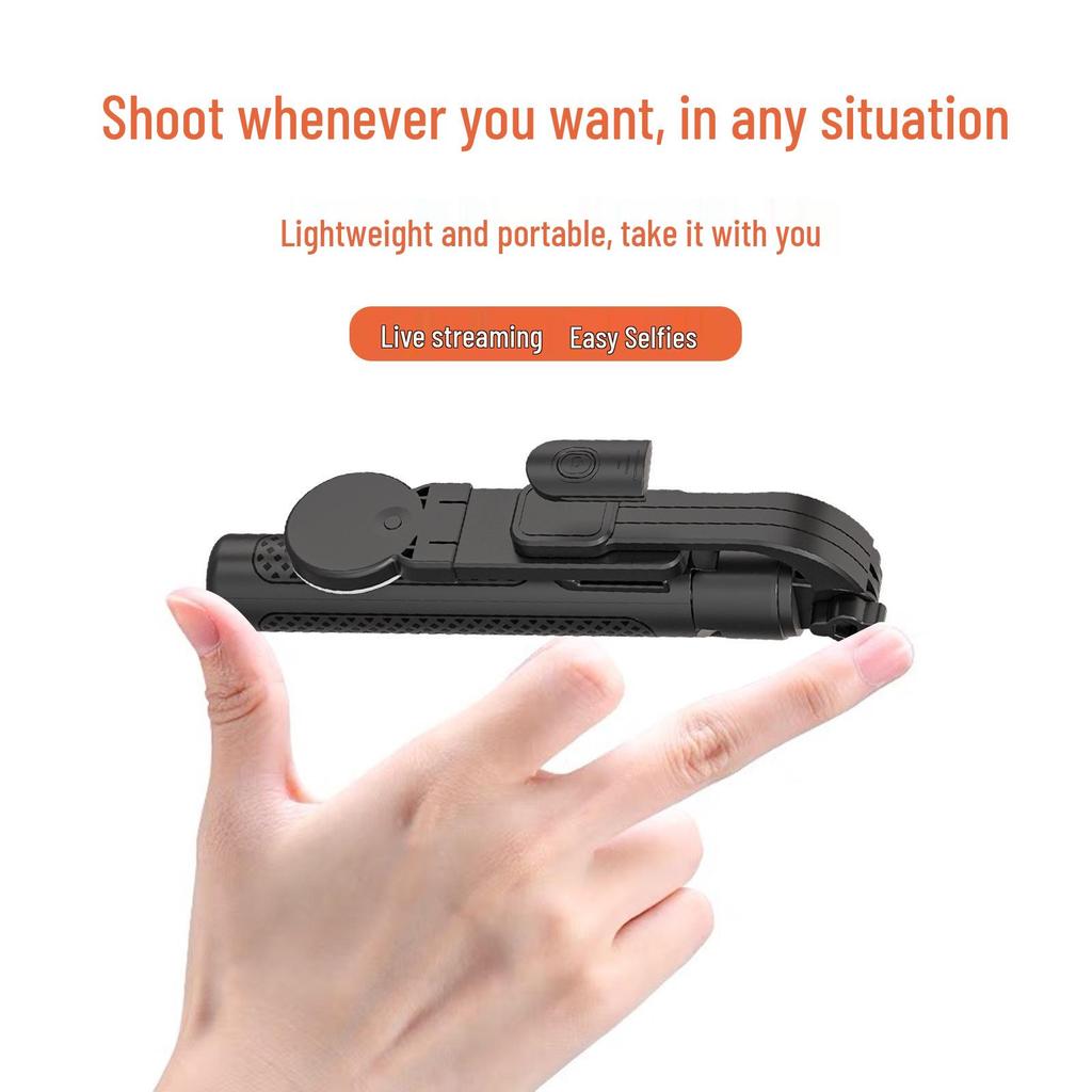 1M Extendable Selfie Stick with Fill Light & Live Streaming Bracket