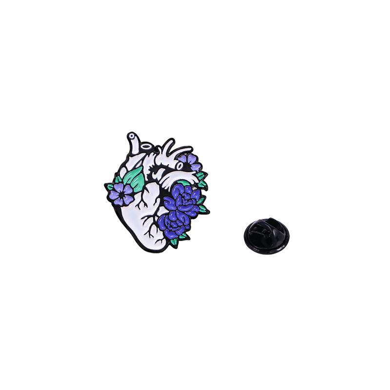 4 Stile Lustige Blumen- und Körperdesign-Emaille-Broschen Lunge Herz Gehirn Geformte Revers-Anstecker Schmuck für Selbstliebe
