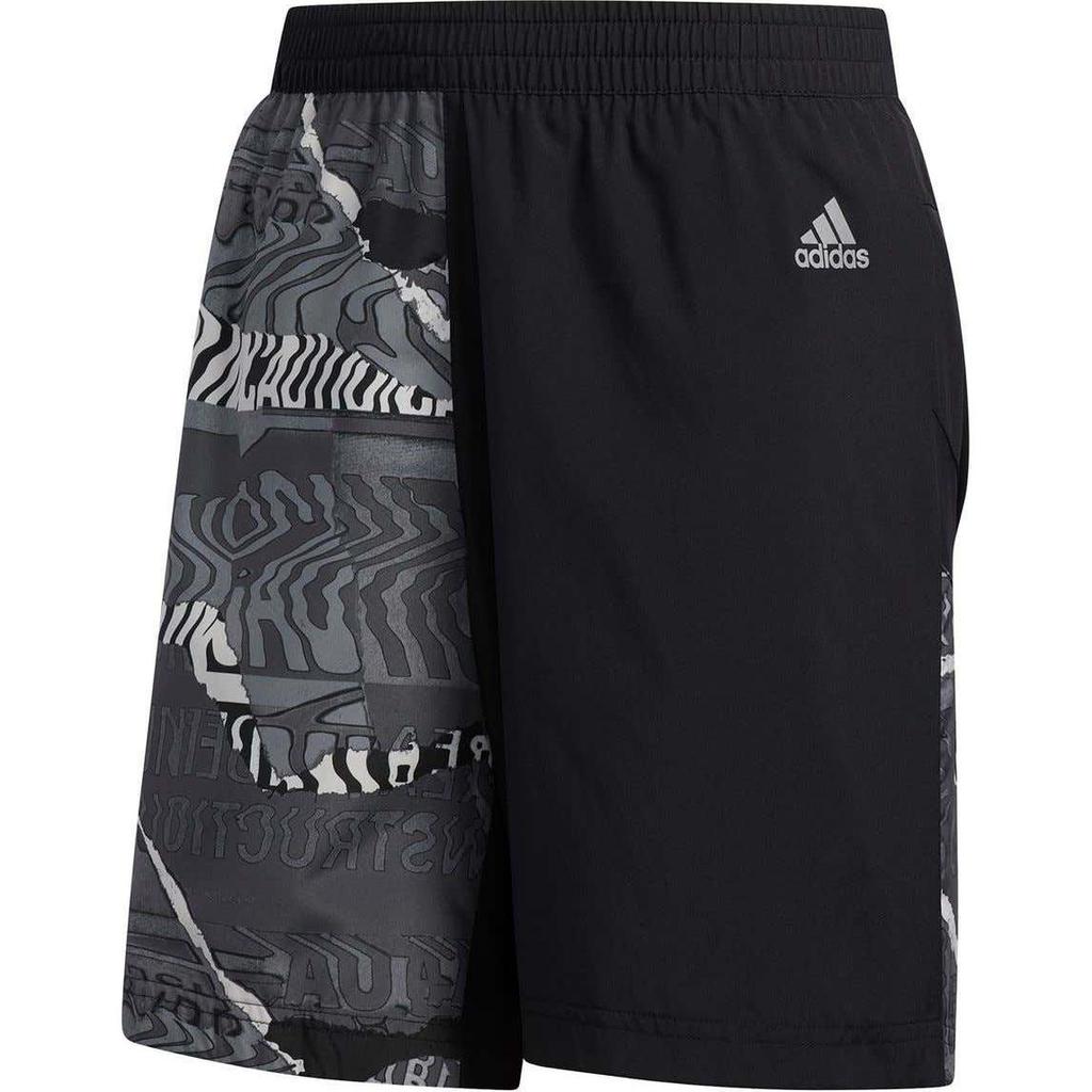 Adidas Moisture-Wicking Breathable Elastic Sports Shorts Men shorts Black Gray ED9283