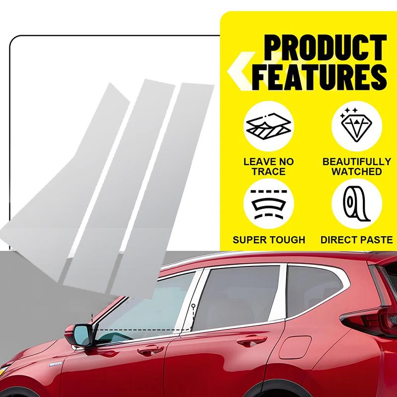 Silvery Car Window Trim Covers Center Film Column B C Pillar Posts Sticker Car Accessories For HONDA CRV 2017-2022 Plated