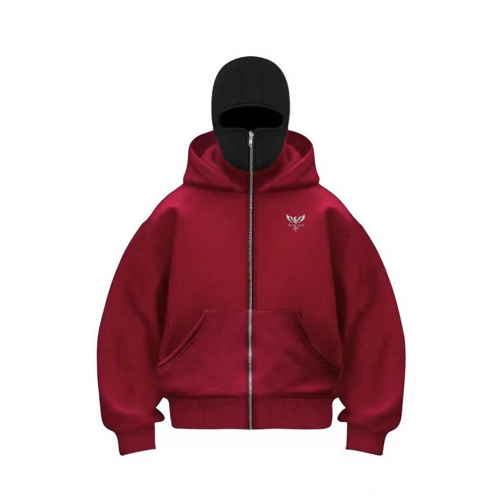 Men's Double-Layer Hoodie Plus Size Unisex Couple's Zipper Sweatshirt Fashion Printed Sweatshirt