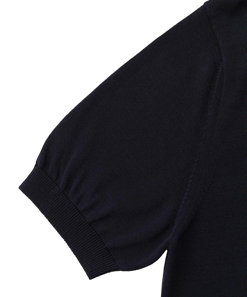 VERNO 26Ssll Open Collar Knit Navy