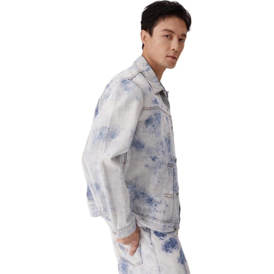 Levis Simple Comfortable Versatile Casual Washed Denim Jacket Men jackets Blue White 0016W-0002