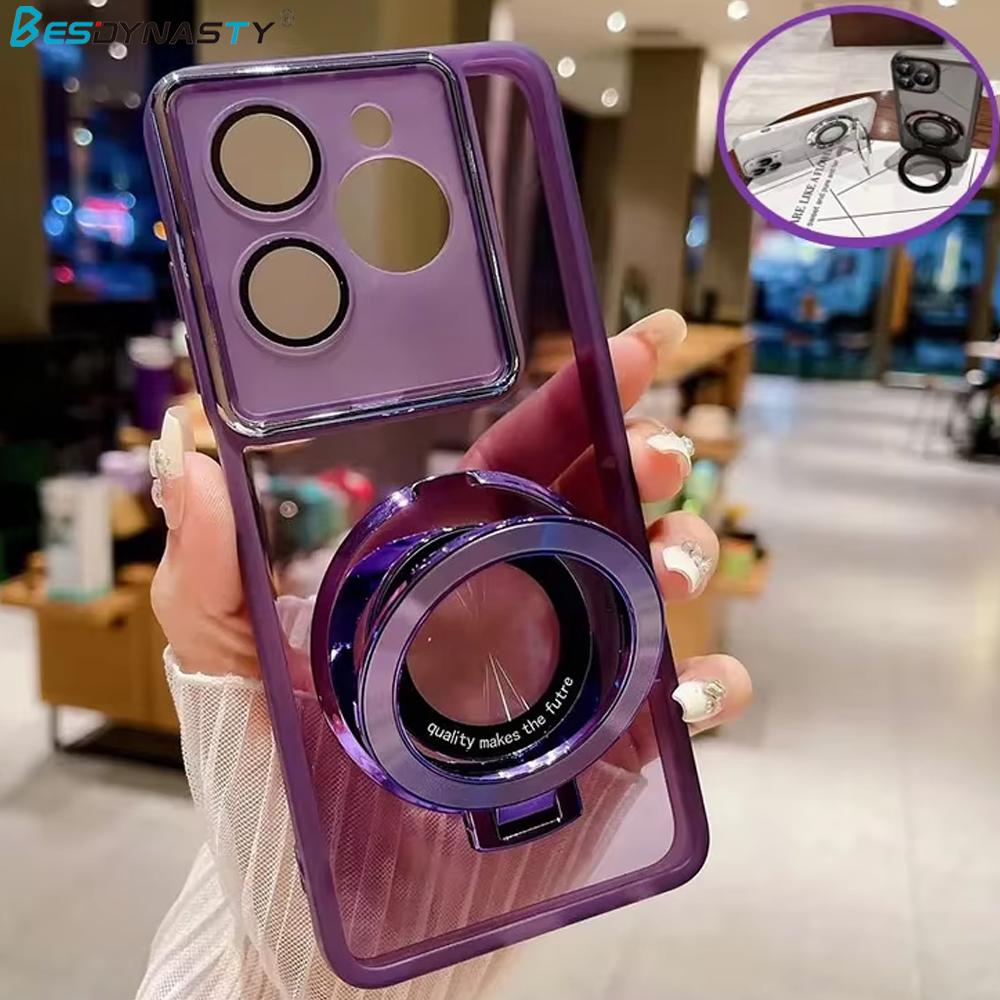 Magnetic Ring Bracket Holder Phone Case for Xiaomi Redmi Note 14 13 9 8 7 13C 12C 11 10 12 13 Pro Plus Turbo 3 Transparent Cover