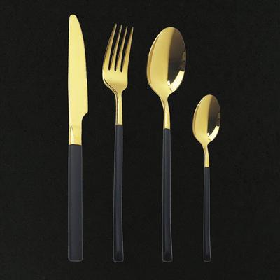 4 pz/set di Alta Qualità Oro Nero Piatti E Posateria Set In Acciaio Inox 304 Posate Set di Posate Da Tavola Cena Coltello Forchetta Cucchiaio Set