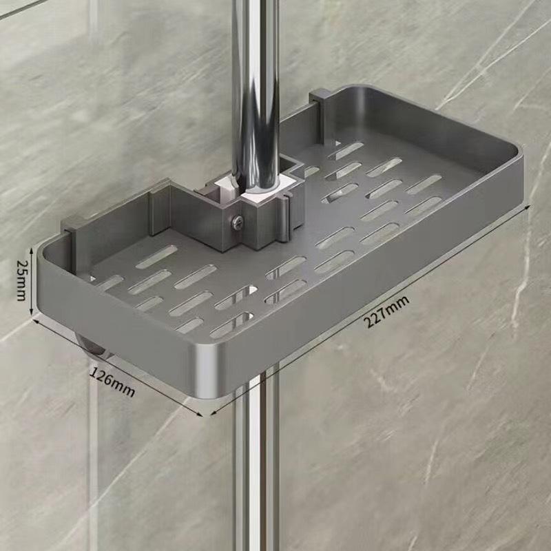 No-Punch Shower Head Storage Rack for Toiletries and Shampoo