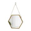 Iron Craft Wall-mounted Mirror Hexagon Shape Hanging Cosmetic Mirror  Bedroom