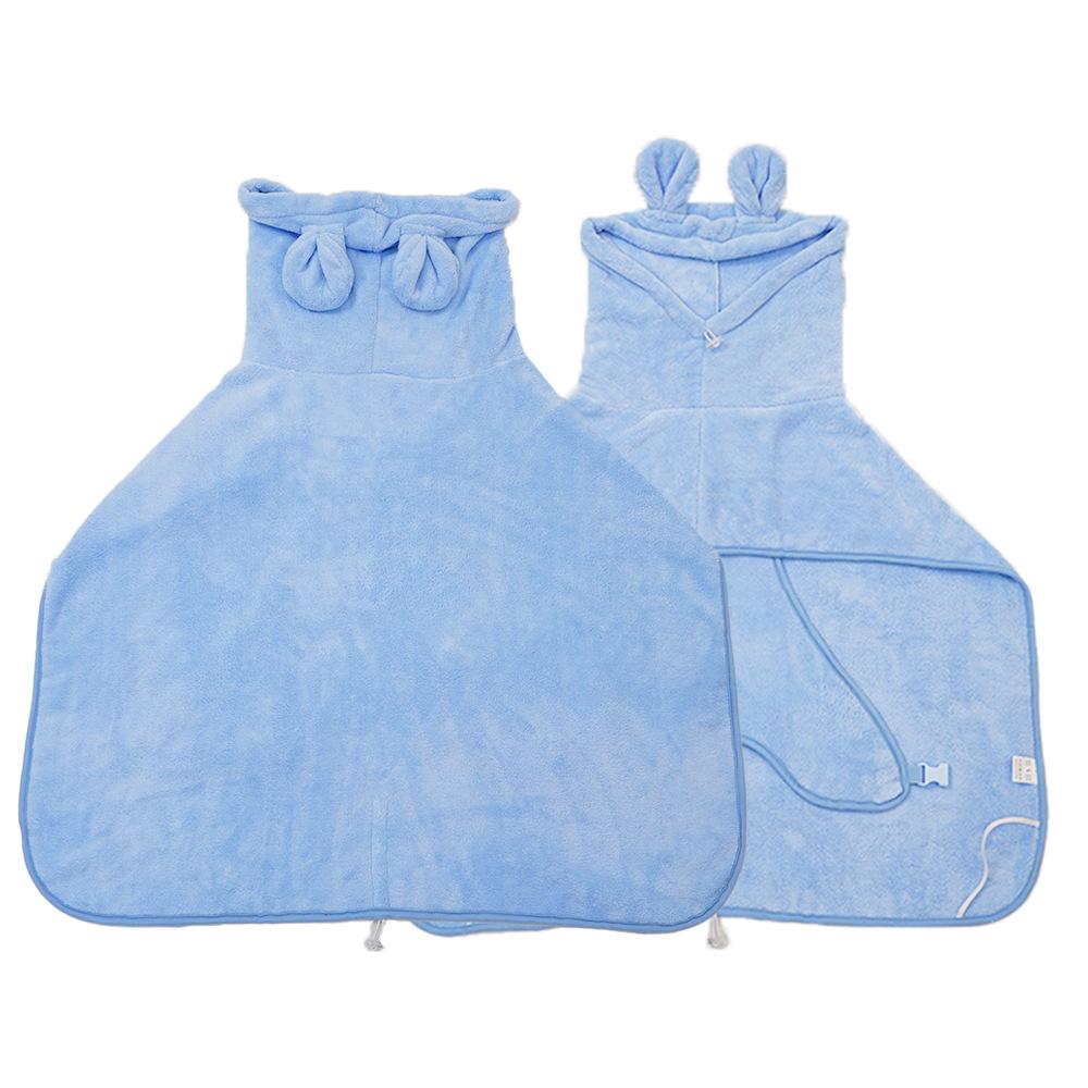 Blue pet bathrobe large dog absorbent coral fleece dog hooded bathrobe thickened cute golden retriever clothes