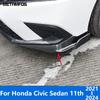 Front Corner Bumper Trim For Honda Civic Sedan 11th - 2024 Carbon Fiber Anti-Collision Strip Accessories Car Styling