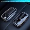 Cydf10 New Carbon Fiber 3 Buttons Car Key Case ABS Key Cover Protected Fob For VW Volkswagen Tiguan MK2 For Ateca Leon FR 2 Ibiza