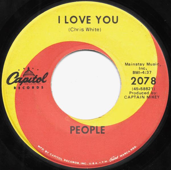 

7-дюймовая пластинка PEOPLE - I Love You 2078 Capitol Records 1968 США Рок Б/У