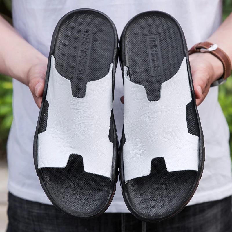 Мужские тапочки из натуральной кожи — фото 5