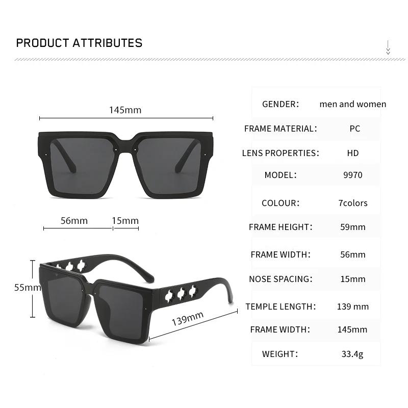 2PACK New Retro Men Square Sunglasses for Women Vintage Luxury Designer Sun Glasses Fashion Shades UV400 Eyeglasses