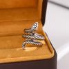 Personalidad Creativa Serpiente Nueva Moda Joyería de Plata de Ley 925 Plata Tailandesa Cobra Cristal Temperamento Anillos Abiertos R162