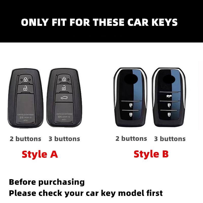 TPU Car Key Case Remote Cover Shell Holder Keychain Protector For Toyota Crown Mirai Highlander Corolla Cross Prius Camry Rav4