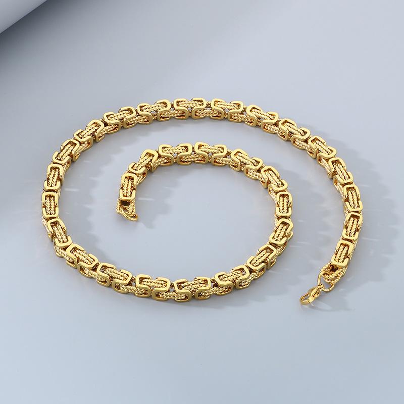 Hip Hop Special Byzantine Chain Necklace for Men Women 8MM Thick Imperial Chain Stainless Steel Jewelry Chunky Trendy Accessory