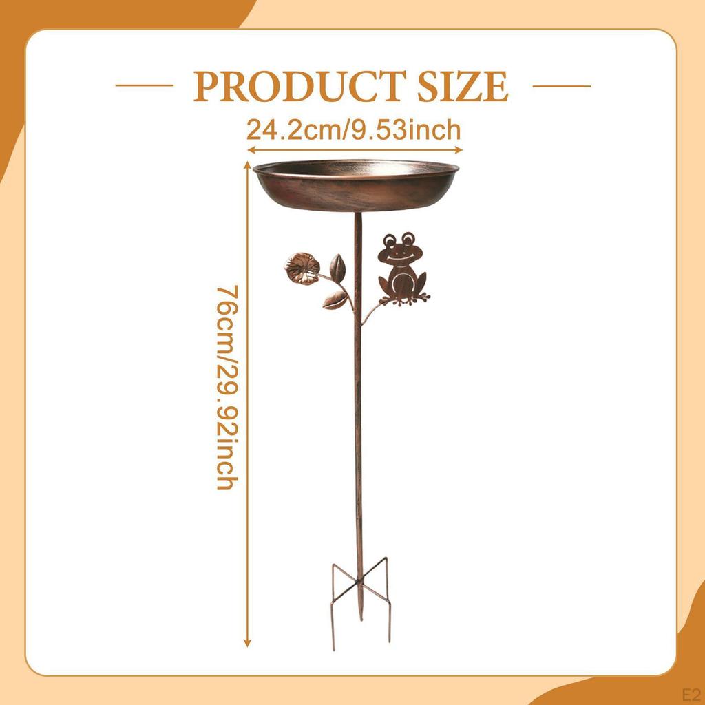 Vogelbad Vogelfutterhaus Schwerlast Geschenk Wasserschale Futterspender mit Gartenstecker Vintage für Park Veranda