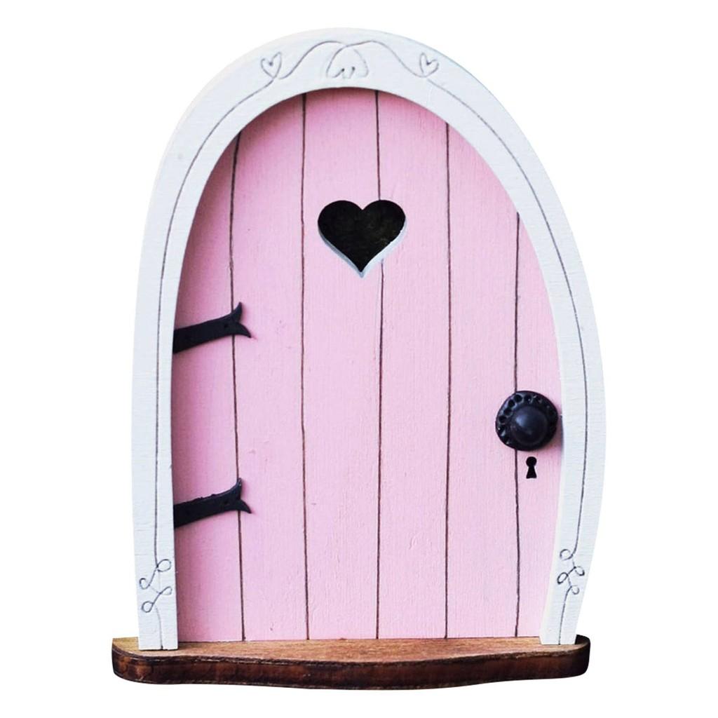 Wooden Craft Miniature Door Ornament For Garden Decor And Home Interior Design