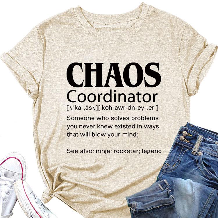 Summer New Casual Shortsleeved T Shirt Chaos Coordinator Printed Loose Crew Neck Top All Match Womens Fashion Pullover