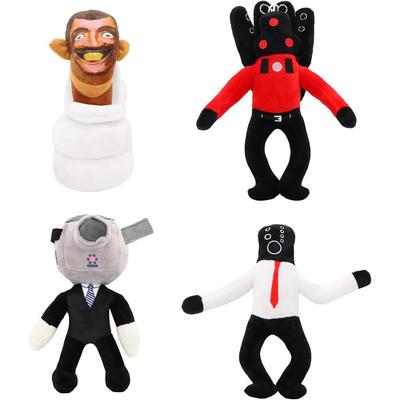 Skibbidi Toilet Plush Toy Style Toilet Plush Toilet Speakerman Boss Plush Toy Toilet Game Cartoon Plush Toy Collection for Boys and Girls Fans (Red