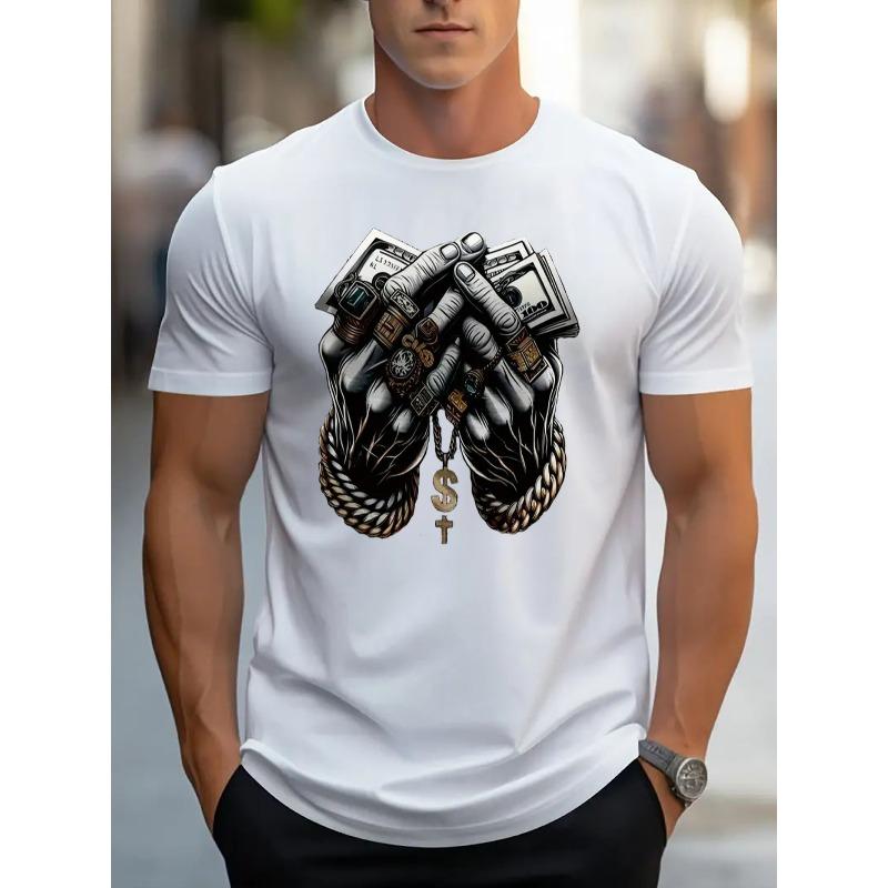 

Европейские размеры Мужская футболка Удобная Круглый вырез Повседневная С короткими рукавами Мягкая Дышащая Топ Мужская одежда Футболка Летняя Весенняя Уличная одежда S белый