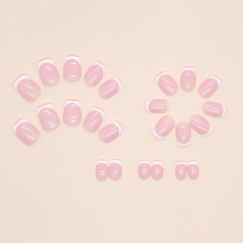Elegant Simple Nude Pink French Fake Nails - 24 Piece Set