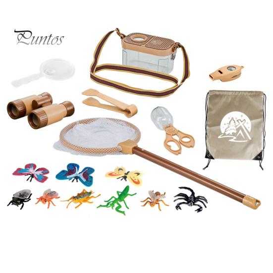 

Детский набор для исследования природы, набор для приключений, мини-бинокль, детский компас, свисток, увеличительное стекло, коробка для ловли, палатка, сетка, песочный дизайн, обучающая игрушка C