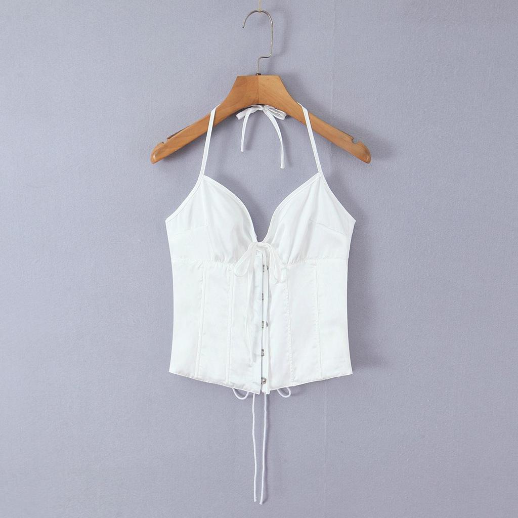 2026 Chic Sweetheart Retro Slim V-neck Sexy Halter Camisole