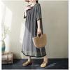DIMANAF Nuevo 2026 Mujer Tallas Grandes Verano Playa Dama Estampado Vintage Vestido Largo Holgado Oversize Maxi Vestido de Sol Ropa