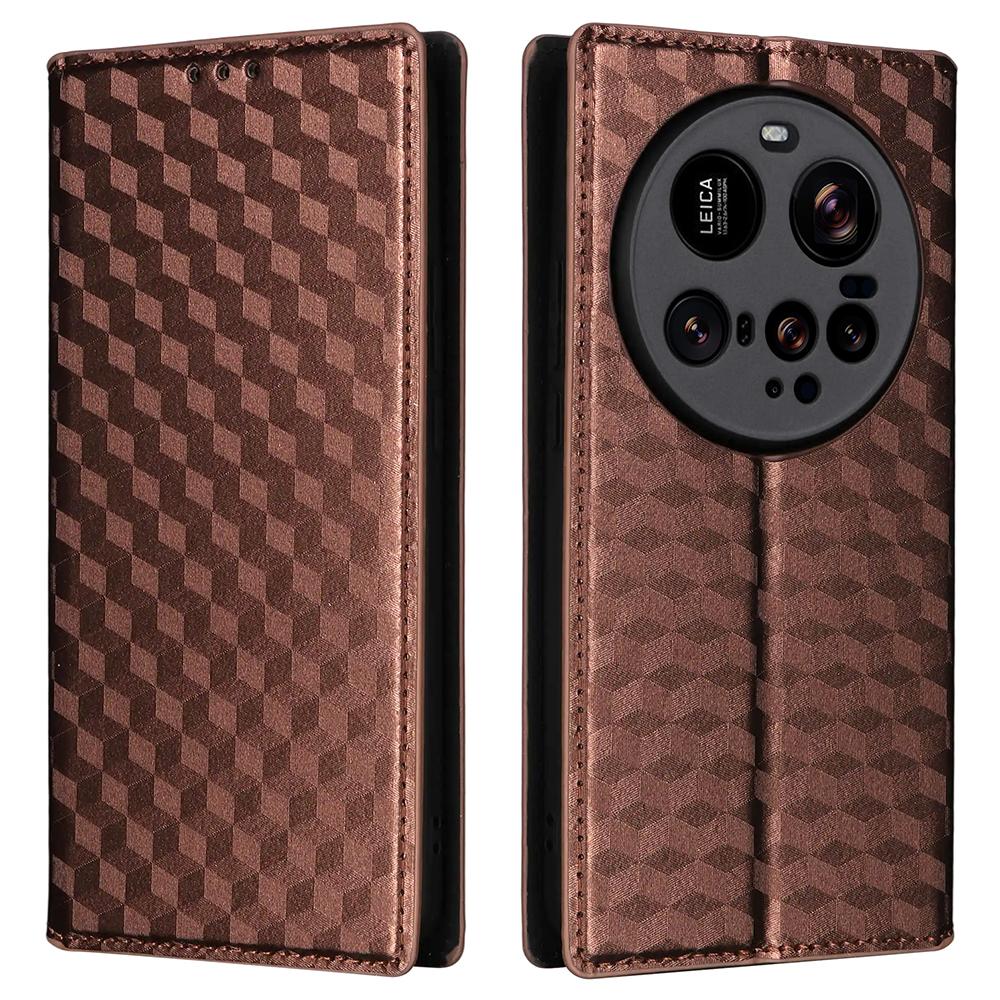 For Xiaomi 15 Ultra Case Wallet Rhombus Imprinted Leather Phone Cover