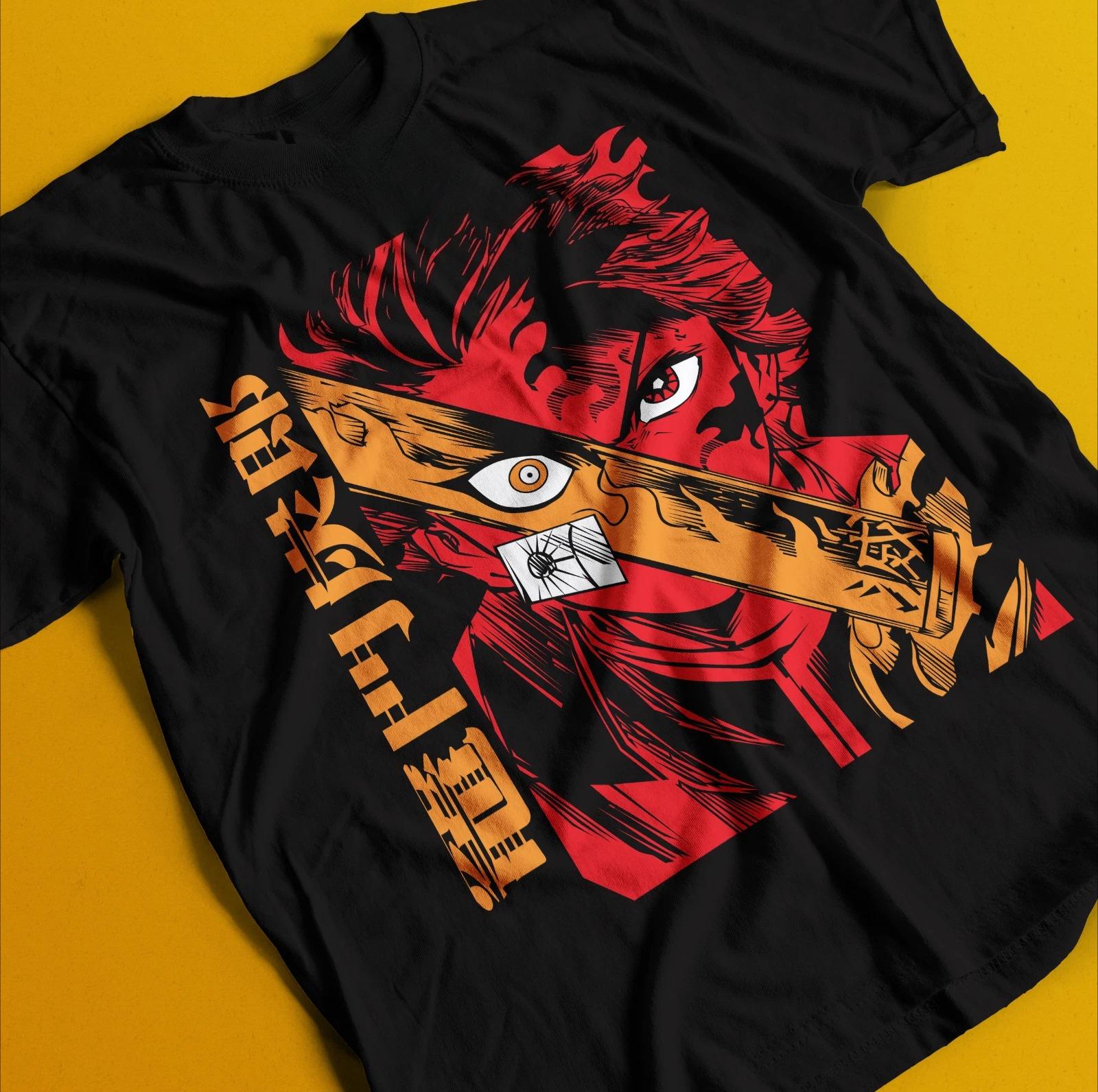 

Demon Slayer Shirt Tanjiro Tshirt Nezuko TShirt Muzan Doma Tee Inosuke Zenitsu Summer Unisexs and Womens Breathable Tshirt Top S