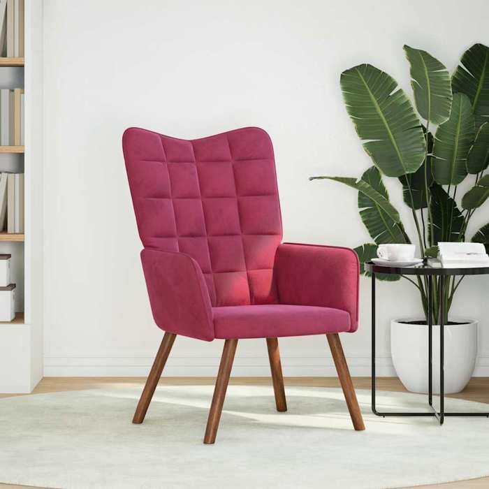 VidaXL Relaxation Chair Bordeaux Red Velvet, Chair, Living Room Chair, Recliner, Lounge Chair, Living Room Seat, 4016815