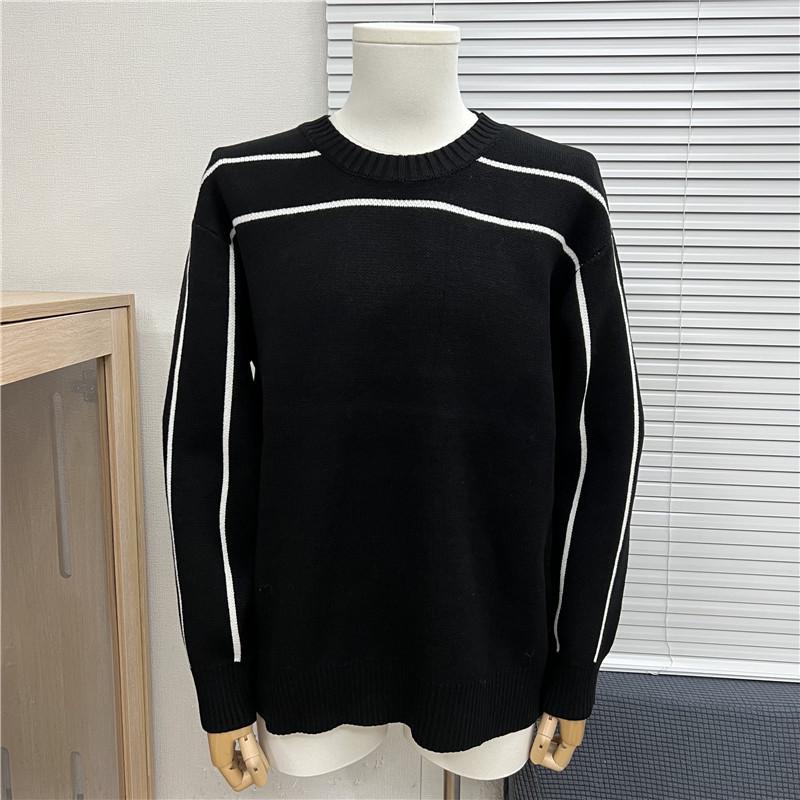 Unisex Trendig Rundhalsad Jacquardulltröja med Broderad Logga - Avslappnad & Mångsidig.