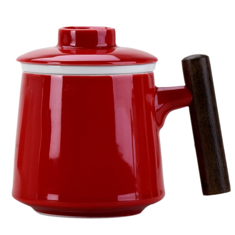 Ceramic Water Cup Teacup With Lid Office Cup Gift Box White Porcelain Cup With Filter Liner Gift