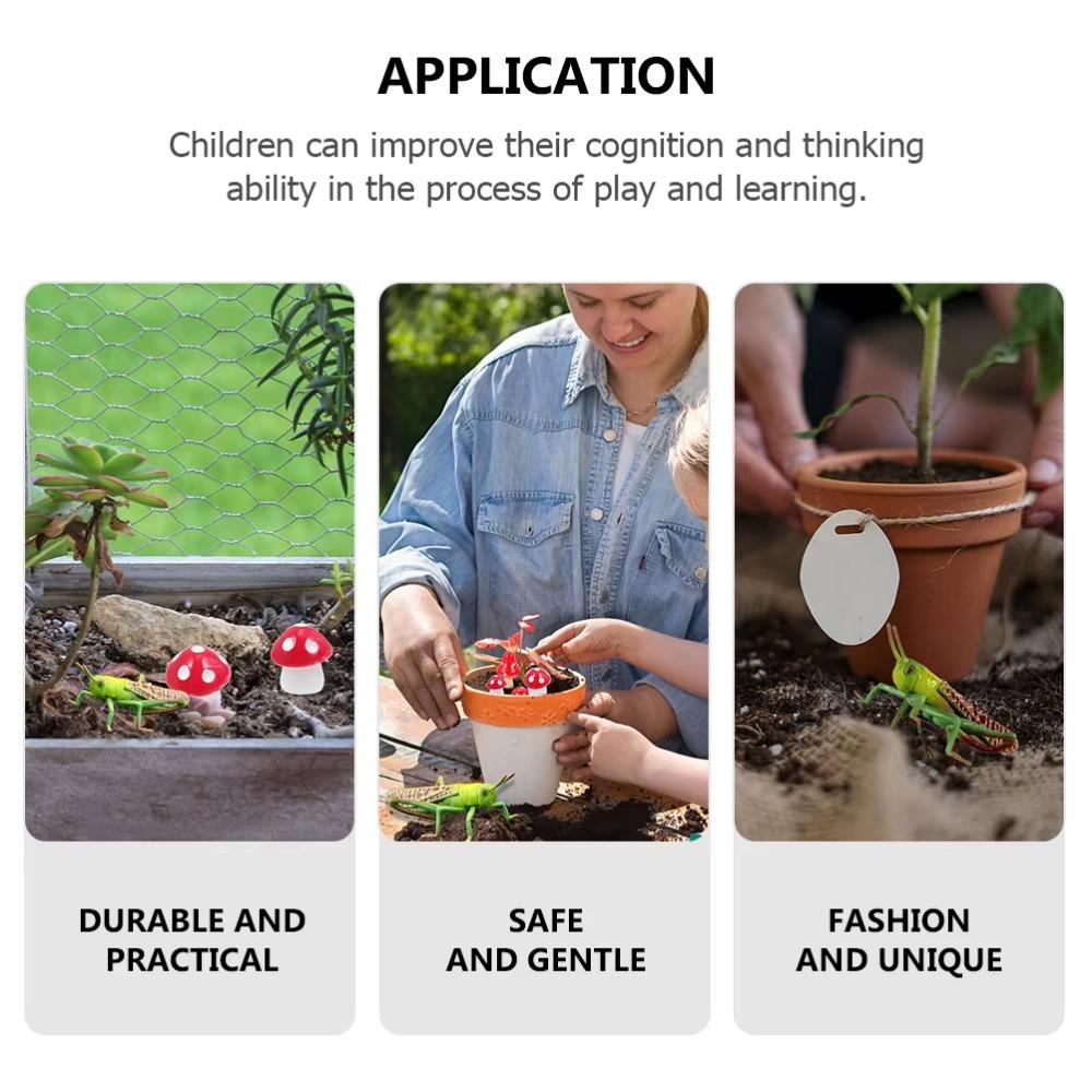 2Pcs Cartoon Locust Statue Vivid Animal Toys Funny Locust Animal Model Garden