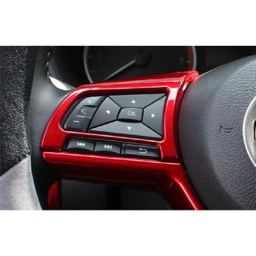 For Nissan Altima Versa Sentra KICKS Red ABS Car Interior Steering Wheel Trim 3X