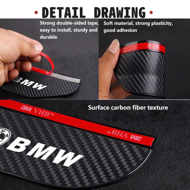 2pcs Car Side Rearview Mirror Rain Eyebrow Sun Visor Protector For BMW M Performance E36 E46 E60 E90 E91 E92 E93 F30 F20 AT8