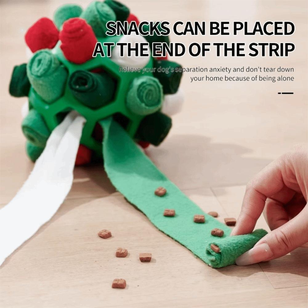Polar Fleece Interactive Snuffle Durable Hiding Food Dog Snuffle Ball Portable Interactive Puzzle Dog Natural Foraging Skills