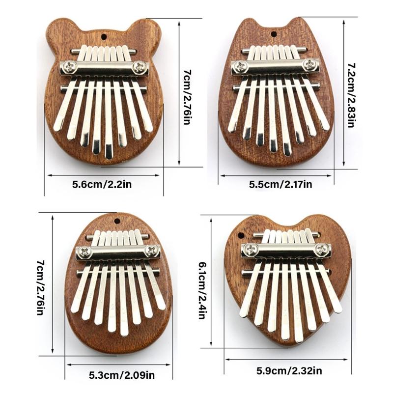 8 Keys Finger Piano Wood Finger Thumb Piano Musical Instrument Portable Wood Finger Piano for Kids Beginners