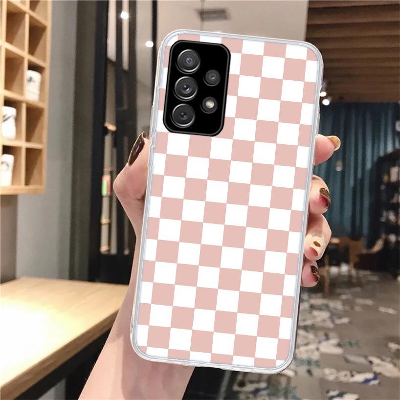 Retro Classic Chess Board Grid Phone Case For Samsung Galaxy A56 A55 A54 A53 A16 A15 A14 A13 A36 A35 A34 A33 A26 A25 A24 A23 A05