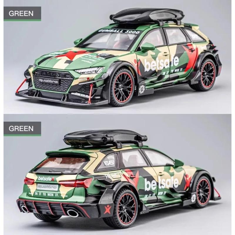 Mașină Model Aliaj Turnat Sub Presiune RS6 Racing Scară 1/24 - Articol Elegant de Colecție, Cadou Perfect pentru Iubit, Obiect de Colecție demn de Expus