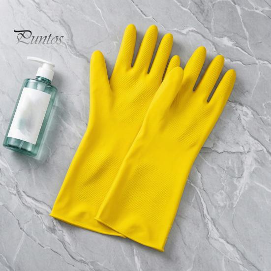 Extended Wristband Cleaning Gloves 2PCS Household Gloves, Reusable PVC Waterproof Thickened Work Non Stick for Scrubbing Multi Purpose Dishwashing And