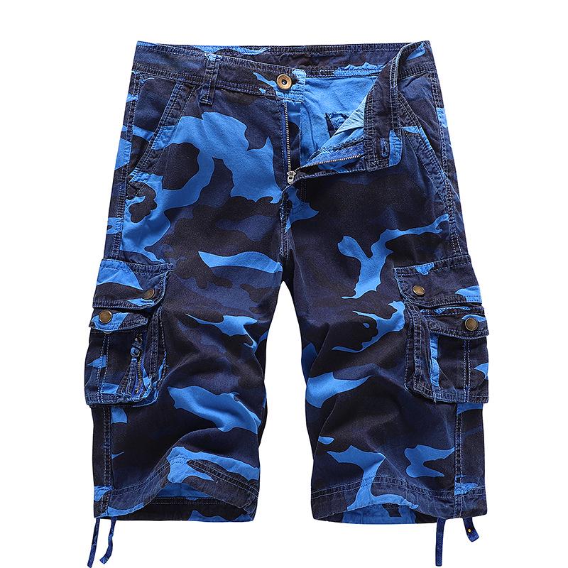 Men's Camouflage Cargo Shorts A083 - Loose Fit, Casual Workwear with Multiple Pockets
