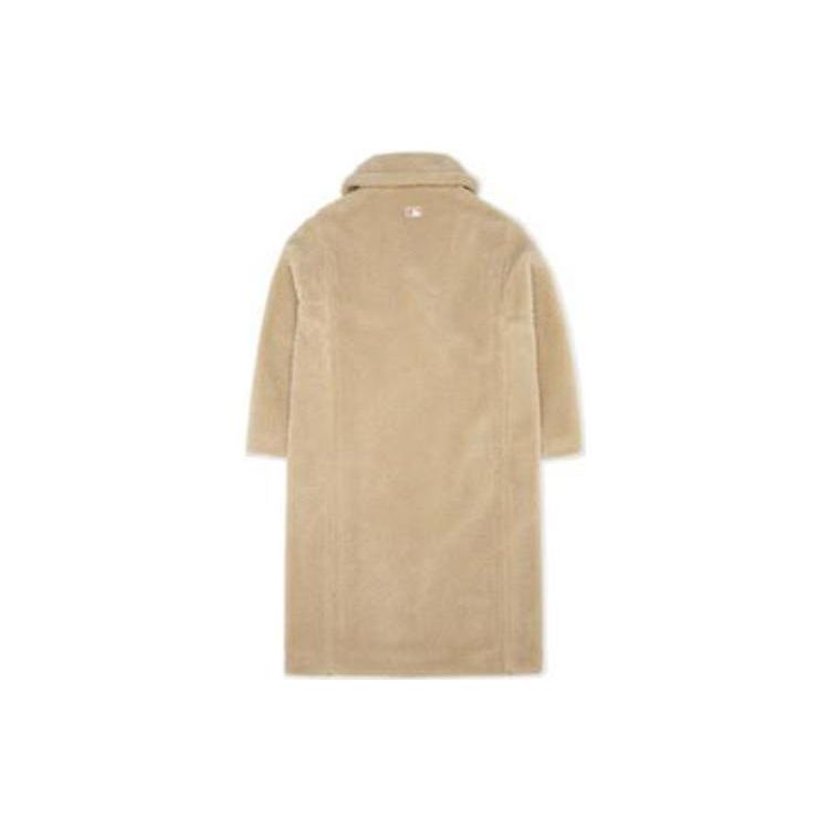 MLB New York Yankees Solid Color Letter Logo Embroidered Double-Breasted Coat Women coats Beige 3FFDEC326-50BGS
