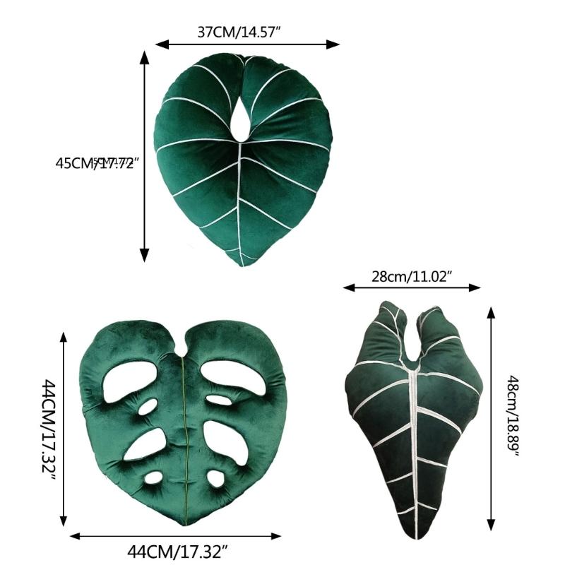 Green Leaf Throw Pillow Sleep Cushion Sofa Gift Present Supplies for Kid Boys Girls Throw Pillows Present