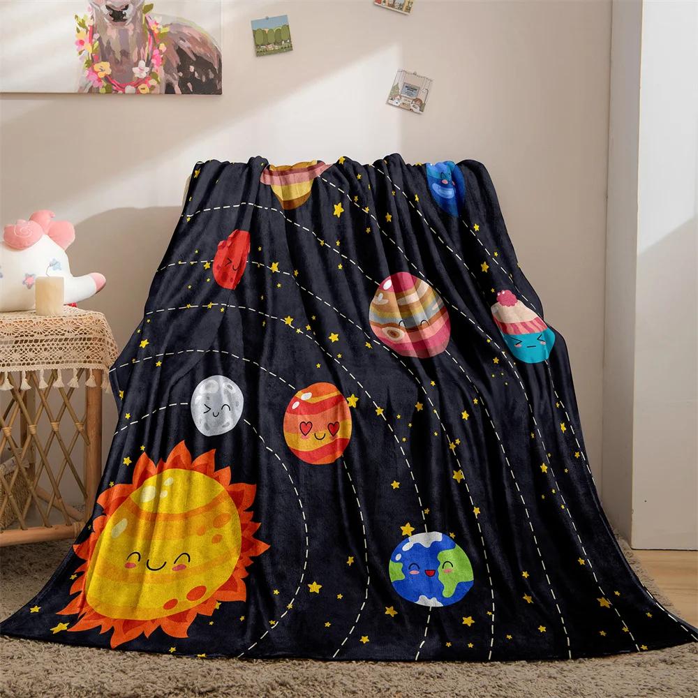 Galaxy Blanket Star Throws Planet Space Gift for Boy Girl Colorful Soft Lightweight Flannel Fleece Blankets Purple for Bed Couch